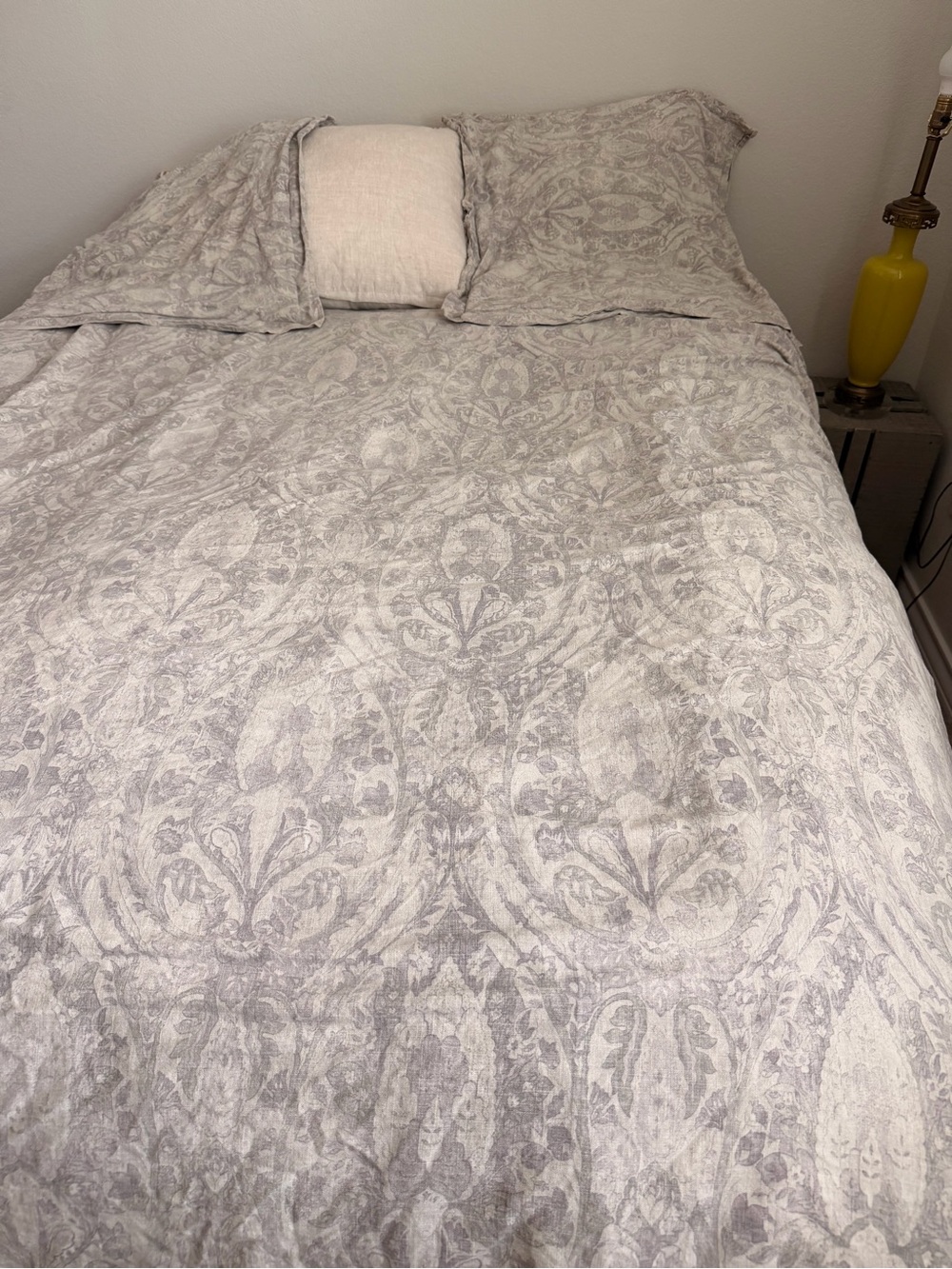 Restoration Hardware Light Gray Damask Comforter